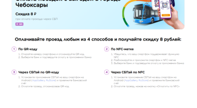 Скидку при оплате проезда в троллейбусах Чувашской Республики через СБП продлили до конца года